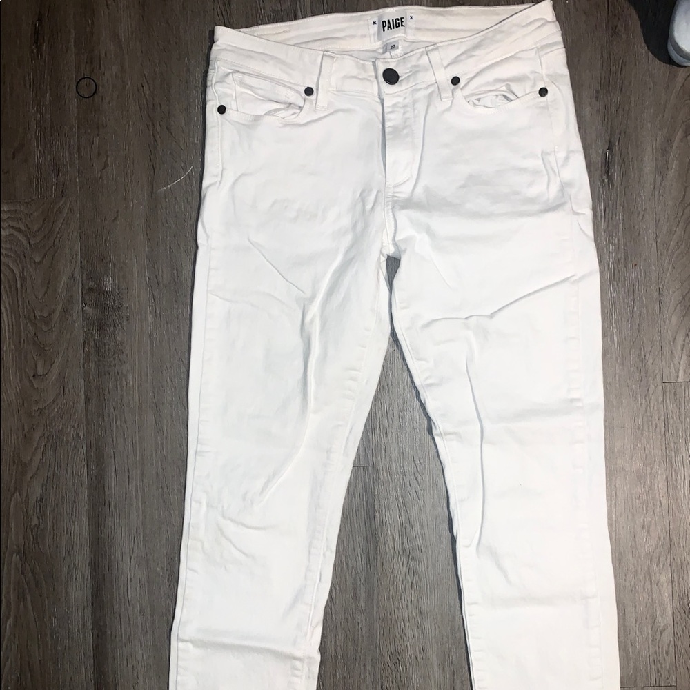 White denim crop